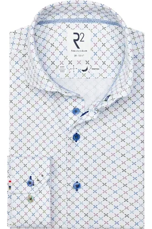 R2 Amsterdam Heren, Overhemden, Wit, Maat: XL