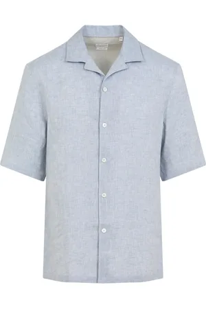 Brunello Cucinelli Heren, Overhemden, Blauw, Maat: XL Linnen