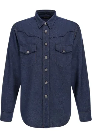 Roberto Cavalli Heren, Overhemden, Blauw, Maat: M Denim