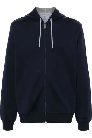 Brunello Cucinelli Heren, Sweatshirts & Hoodies, Blauw, Maat: XL Katoen