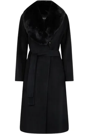 Roberto Cavalli Dames, Mantels, Zwart, Maat: M Wol