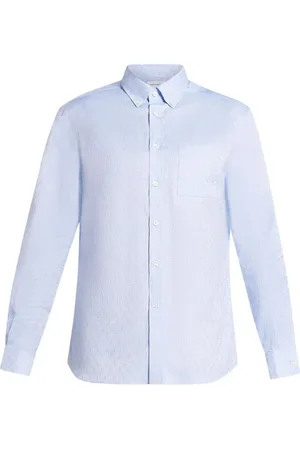 Salvatore Ferragamo Heren, Overhemden, Blauw, Maat: M Katoen