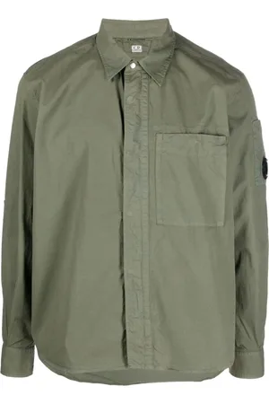 C.P. Company Heren, Overhemden, Groen, Maat: 2XL Katoen
