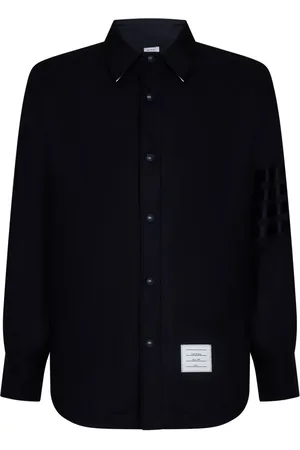 Thom Browne Heren, Overhemden, Blauw, Maat: XL Wol