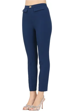 Elisabetta Franchi Dames, Broeken, Blauw, Maat: S Poliester