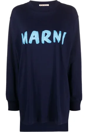 Marni Dames, Tops, Blauw, Maat: S Katoen