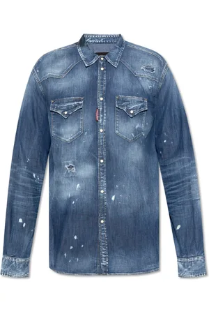 Dsquared2 Heren, Overhemden, Blauw, Maat: XL Denim