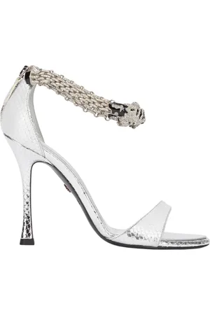 Roberto Cavalli Dames, Schoenen, Grijs, Maat: 39 EU Leer