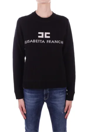 Elisabetta Franchi Dames, Truien, Zwart, Maat: L Wol
