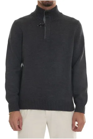 FAY Heren, Truien, Grijs, Maat: 4XL Wol