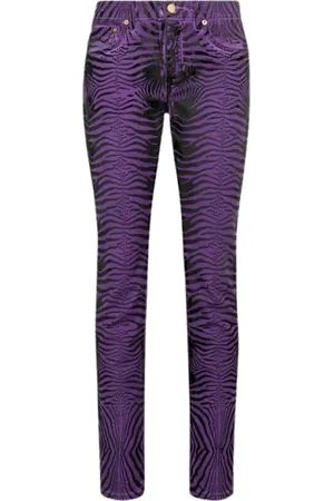 Roberto Cavalli Dames, Jeans, Paars, Maat: 2XS Katoen
