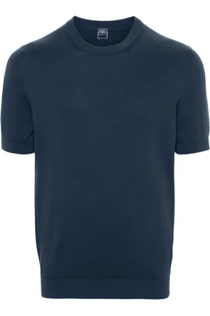 FEDELI Heren, Truien, Blauw, Maat: 2XL Katoen