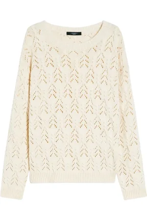 Max Mara Dames, Truien, Wit, Maat: S Katoen