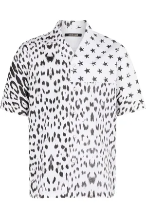Roberto Cavalli Heren, Overhemden, Zwart, Maat: XL Katoen
