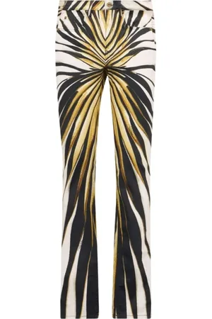 Roberto Cavalli Dames, Broeken, Veelkleurig, Maat: 2XS Katoen