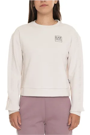 EA7 Dames, Sweatshirts & Hoodies, Wit, Maat: XL Katoen