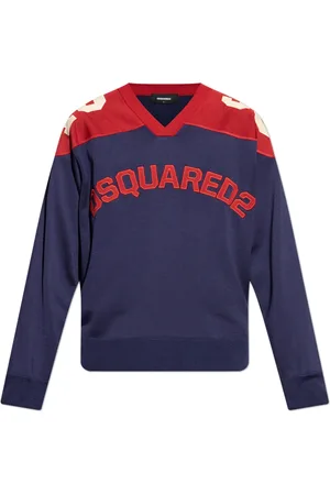 Dsquared2 Heren, Sweatshirts & Hoodies, Blauw, Maat: XL Katoen