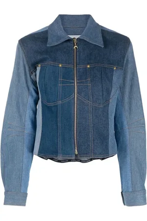 Marine Serre Dames, Jassen, Blauw, Maat: S Denim