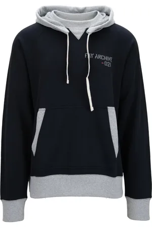 FAY Heren, Sweatshirts & Hoodies, Zwart, Maat: L Katoen