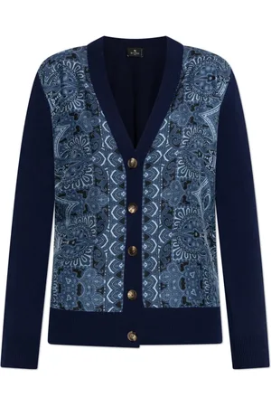 Etro Dames, Truien, Blauw, Maat: S Wol