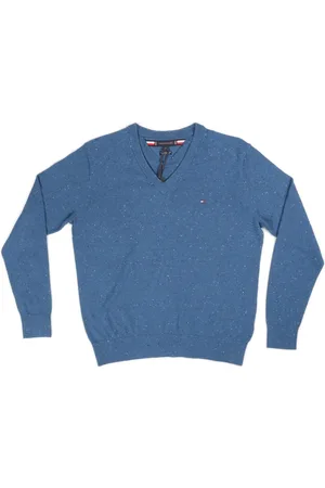 Tommy Hilfiger Heren, Truien, Blauw, Maat: M Tweed