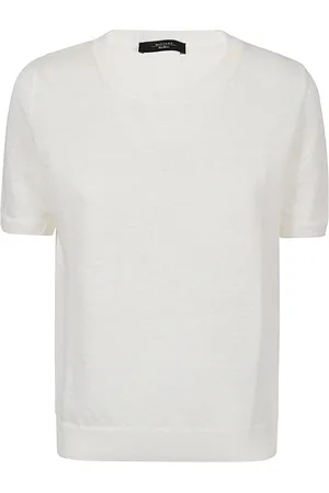 Max Mara Dames, Truien, Wit, Maat: L Linnen