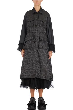 Comme des Garçons Dames, Mantels, Zwart, Maat: S Acryl