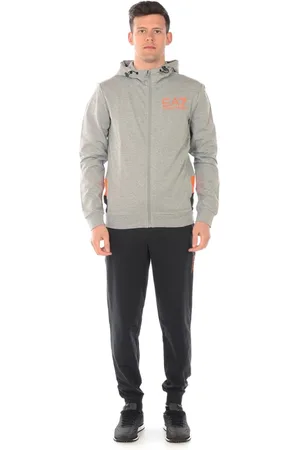 EA7 Heren, Sweatshirts & Hoodies, Grijs, Maat: M Katoen