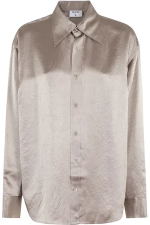 Filippa K Dames, Blouses & Shirts, Bruin, Maat: 3XS Katoen