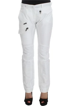 ERMANNO SCERVINO Dames, Broeken, Wit, Maat: S Nylon