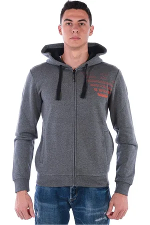 EA7 Heren, Sweatshirts & Hoodies, Grijs, Maat: S Katoen