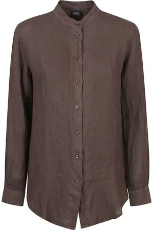 FAY Dames, Blouses & Shirts, Bruin, Maat: S Linnen