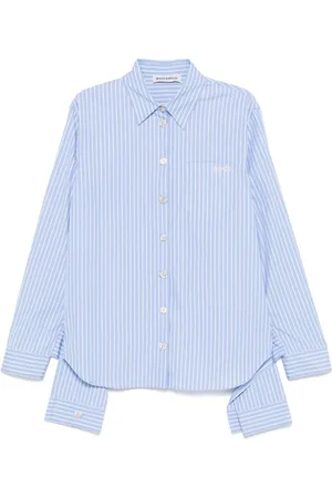 Mach & Mach Dames, Blouses & Shirts, Blauw, Maat: 3XS Katoen