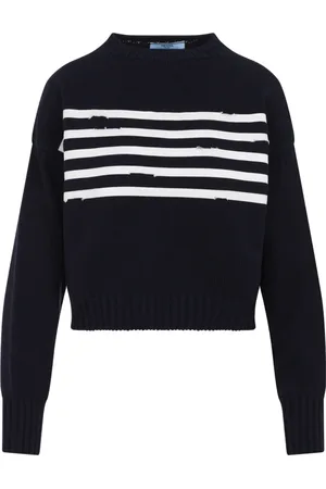Prada Dames, Truien, Blauw, Maat: 2XS Katoen