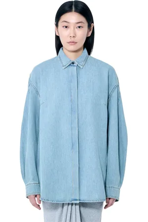 DRIES VAN NOTEN Dames, Blouses & Shirts, Blauw, Maat: M Denim