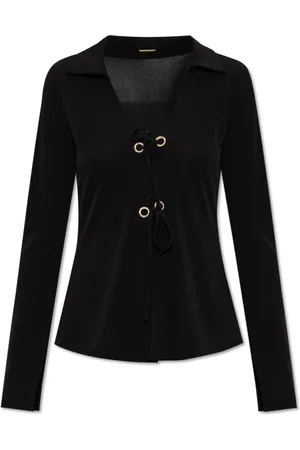 Cult Gaia Dames, Blouses & Shirts, Zwart, Maat: S Leer
