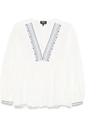 A.P.C. Dames, Blouses & Shirts, Wit, Maat: XS Katoen