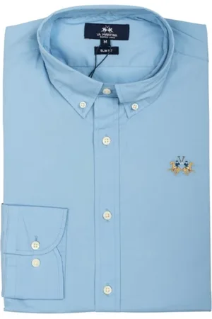 La Martina Heren, Overhemden, Blauw, Maat: XL Katoen