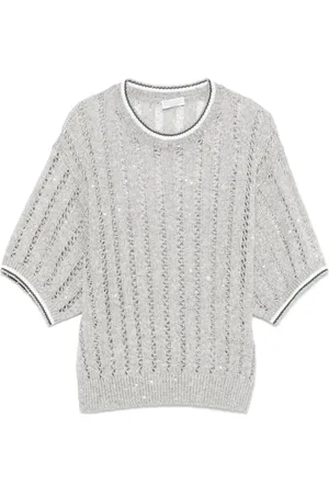Brunello Cucinelli Dames, Truien, Grijs, Maat: S Wol