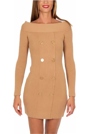 Elisabetta Franchi Dames, Jurken, Bruin, Maat: M Viscose