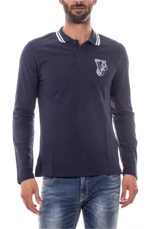 VERSACE Heren, Tops, Blauw, Maat: L Katoen