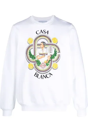 Casablanca Heren, Sweatshirts & Hoodies, Wit, Maat: S Katoen