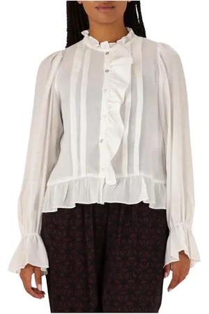 Co`Couture Dames, Blouses & Shirts, Wit, Maat: S Katoen