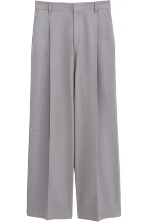 Filippa K Dames, Broeken, Grijs, Maat: M Flanel