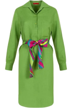 Carolina Herrera Dames, Jurken, Groen, Maat: S Linnen