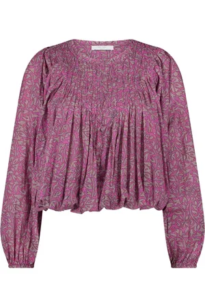 BY-BAR Dames, Blouses & Shirts, Paars, Maat: M Katoen