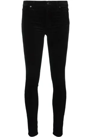 7 for all Mankind Dames, Broeken, Zwart, Maat: W31 Velours