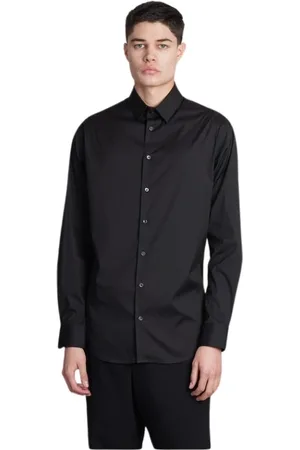 Emporio Armani Heren, Overhemden, Zwart, Maat: 2XL Katoen