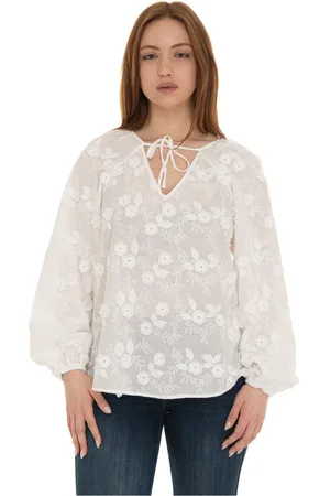Guess Dames, Blouses & Shirts, Wit, Maat: XS Katoen