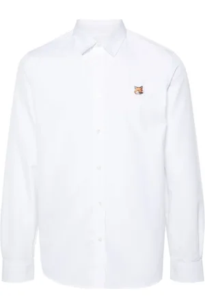 Maison Kitsuné Heren, Overhemden, Wit, Maat: XL Katoen